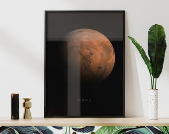 Mars From Space Poster | Solar System Planet Art Print