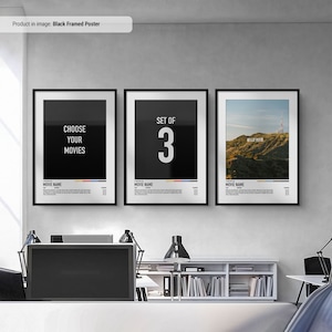 Filmposter - 3er Set | Wählen Sie Ihre Filme | Individuelle Filmposter | Personalisierte Filmposter | Film Wand Kunst | Geschenk für Film Fans