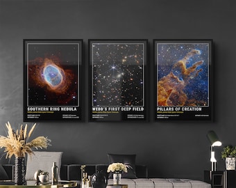 James Webb-telescoopposters (set van 3), nevelafdruk