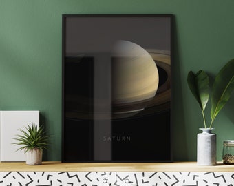 Saturn Poster | Solar System Space Print, Framed or Unframed