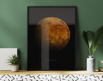 Venus Poster | Space Posters | Space Wall Art | Space Prints | Space Decor | Outer Space Artwork | Venus Print | Venus From Space