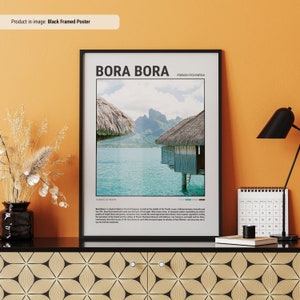 Poster Bora Bora | Reise Poster | Reise Wand Kunst | Minimal Art Print | Berühmtes Touristenziel | Wanddekoration | Foto von Bora Bora