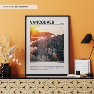 Vancouver Poster | Travel Poster | Travel Wall Art | Minimal Travel Wall Print | Canada City Print | Vancouver Wall Decor