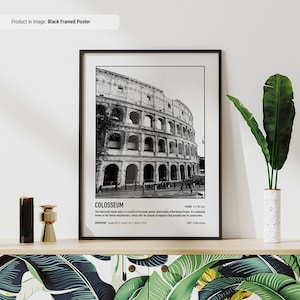 Colosseum Poster | Rome | Italy | Travel Poster | Travel Wall Art | Minimal Travel Wall Print | Rome Souvenir