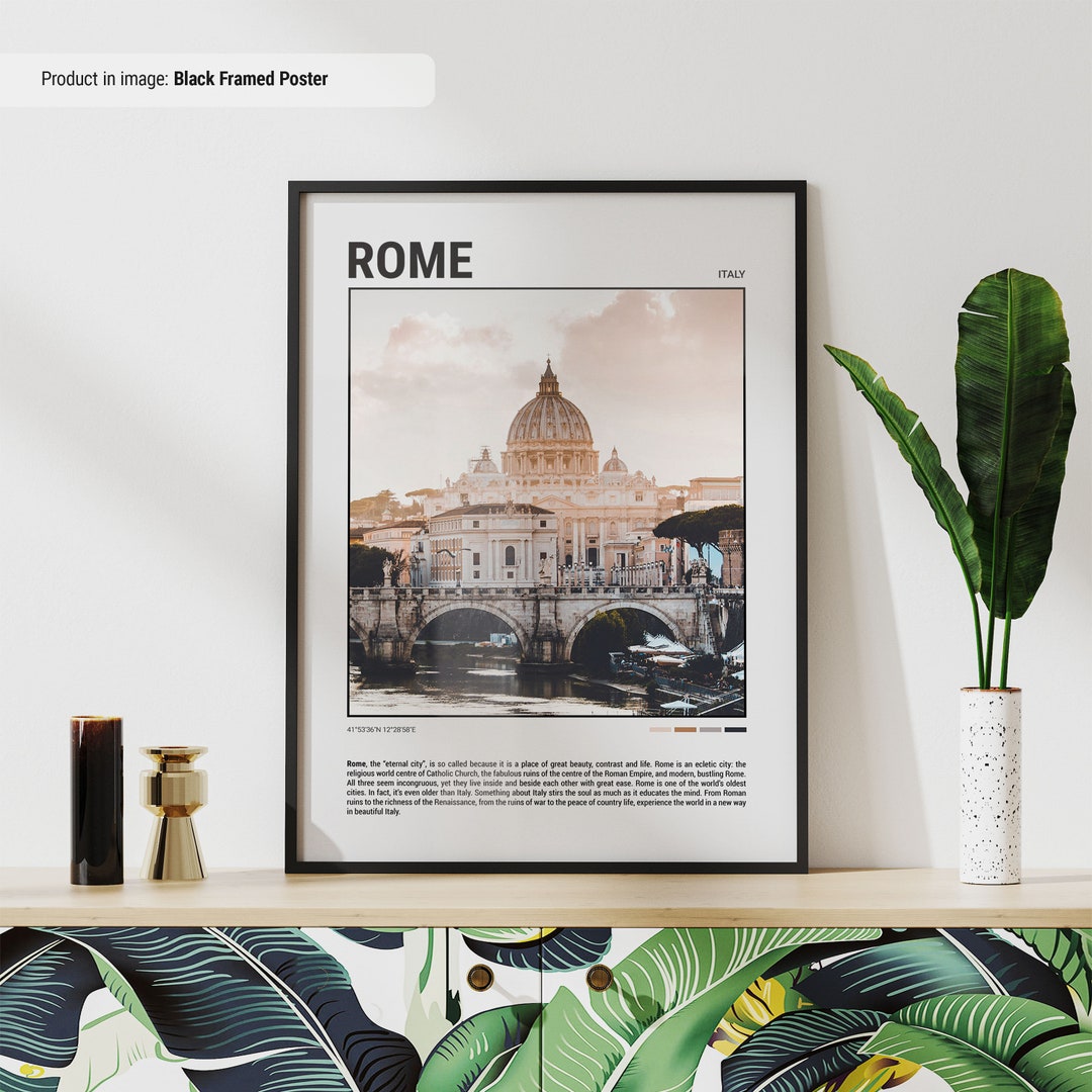 Window View Poster Rome Rome, Italy Poster | Travel Poster | Travel Wall Art | Minimal Travel ...