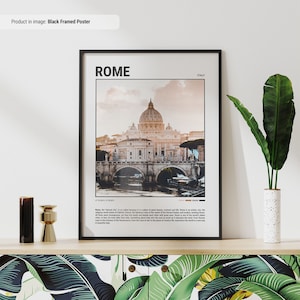 Rome, Italy Poster | Travel Poster | Travel Wall Art | Minimal Travel Wall Print | Europe City Print | Rome Wall Decor