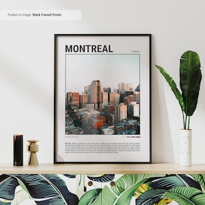 Affiche de Montréal | affiche de voyage | Art mural de voyage | Impression murale minimaliste de voyage | Impression de la ville de Canada | Décoration murale Montréal