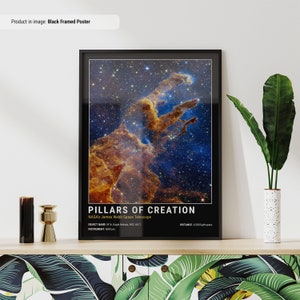 Póster de Pilares de la creación / Pósteres espaciales / Póster de la NASA de James Webb / Arte de pared espacial / Impresiones espaciales / Decoración espacial / Estilo oscuro
