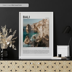 Bali Poster | Travel Poster | Travel Wall Art | Minimal Travel Print | Famous Tourist Destination | Bali Wall Decor | Photo of Bali Island