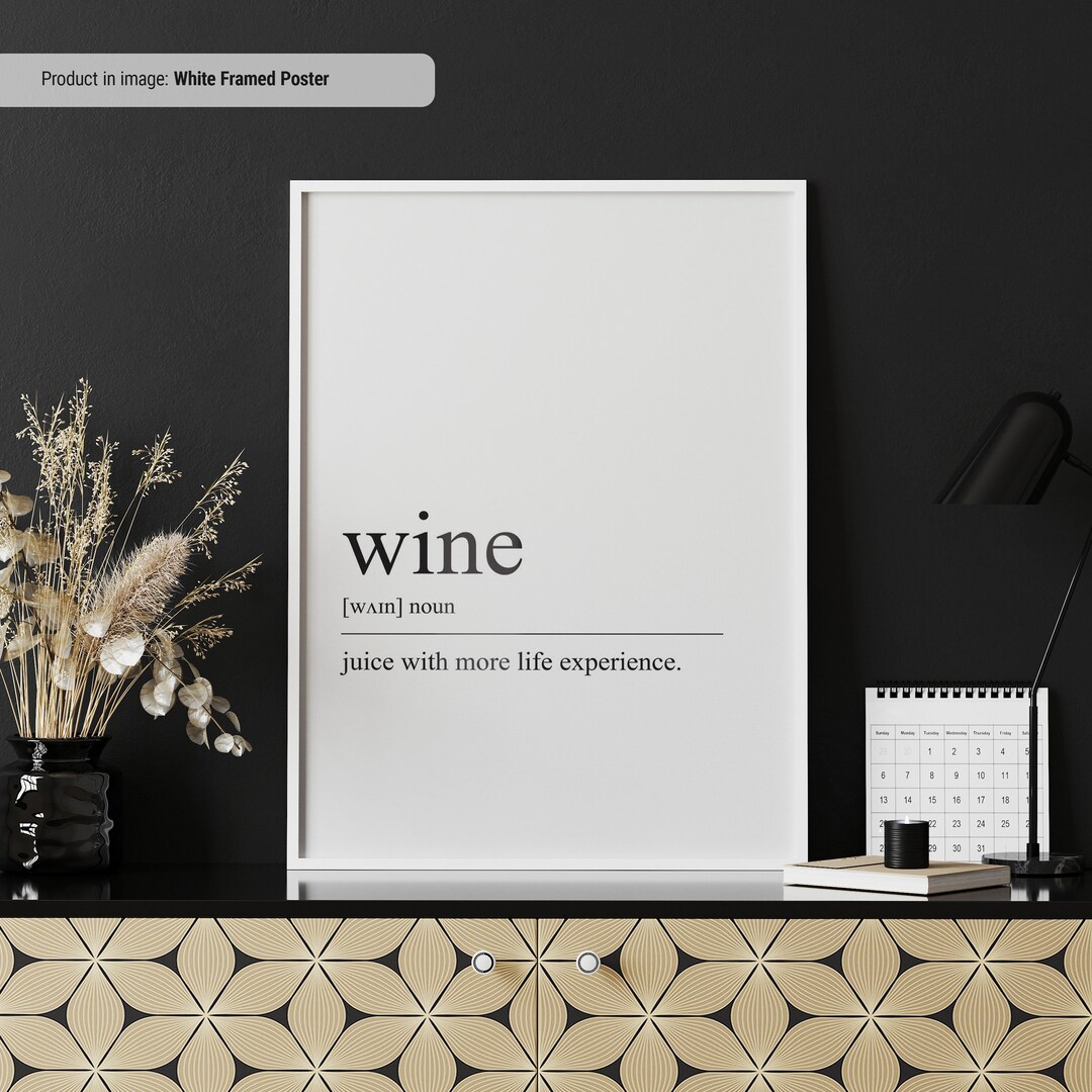 Wine Definition Poster | Funny Bar Cart Wall Art - Etsy