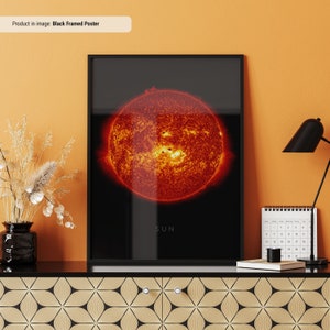 Poster Sonne | Poster Weltall | Weltraum Wandkunst | Weltall Poster | Raum Dekor | Weltraum Kunstwerk | Sonne Print | Sonne aus dem Weltall