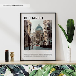 Bucharest, Romania Poster | Travel Poster | Travel Wall Art | Minimal Travel Wall Print | Europe City Print | Bucharest Wall Decor