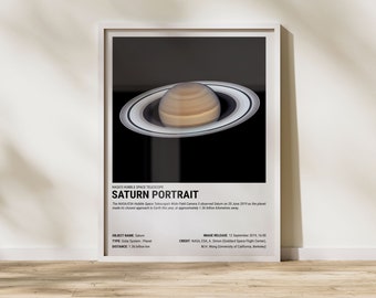 Hubble Telescope Saturn Portrait Poster | Space Wall Art