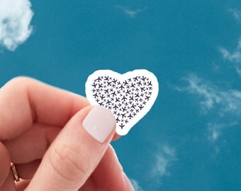 Airplane Sticker, Mini Sticker, Heart Sticker, Travel Sticker, Airplane, Flight Attendant Gift, Travel Gift, Heart sticker, Tiny sticker