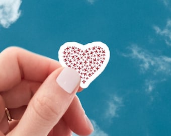 Mini Airplane Sticker, Heart Sticker, Travel Sticker, Airplane, Travel, Flight Attendant Gift, Travel Gift, Heart sticker, Tiny sticker