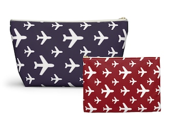 Flight Attendant Gift, Travel Bag, Zipper Pouch, Cosmetic Bag, Accessory Pouch, Accessories Bag, Pilot Gift, Airplane Gift, Travel