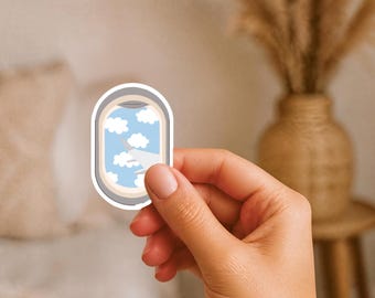 Mini Airplane Window Sticker, Travel Sticker, Airplane Window Vinyl Sticker, Waterproof Matte Travel Decal