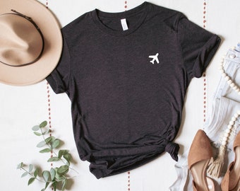 Airplane Shirt, Airplane Gift, Flight Attendant Shirt, Pilot Shirt, Travel Shirt, Minimalist Shirt, Flight Attendant Gift