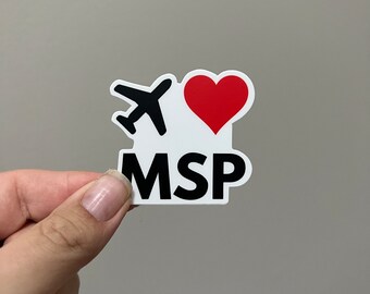 MSP Sticker, Flight Attendant Sticker, Pilot Sticker, Travel Sticker, Airplane Sticker, Flying Sticker, Plane Sticker, Flight Attendant
