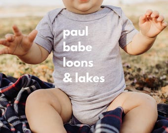 Minnesota Onesie *More colors available* Minnesota Baby Gift, Minnesota Baby Onesie,  Unisex Onesie, Paul & Babe, Loons