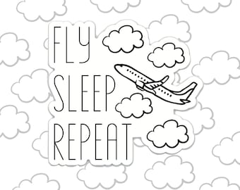Flight Attendant Sticker, Pilot Sticker, Travel Sticker, Airplane Sticker, Flying Sticker, Cloud Sticker, Plane Sticker, Flight Attendant
