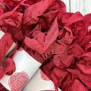 Dark Red Rayon Hand Crinkled Seam Binding - 5 yds. x 1/2" wide