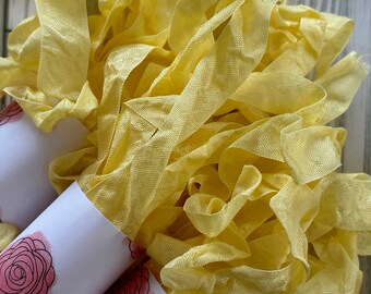 LemonadeYellow Hand Crinkled Rayon Seam Binding - 5 yds. x 1/2"