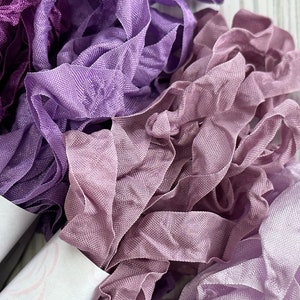 Shades of Purple Bundle/Rayon Hand Crinkled Seam Binding - 20 yds x 1/2&quot;
