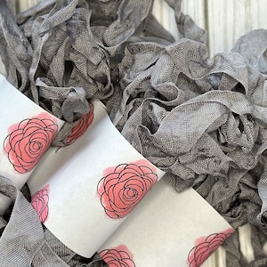 Silver Rayon Hand Crinkled Seam Binding - 5 yds x 1/2&quot;