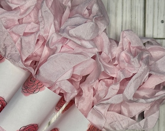 Light Pink Hand Crinkled Seam Binding - 5 yds x 1/2"