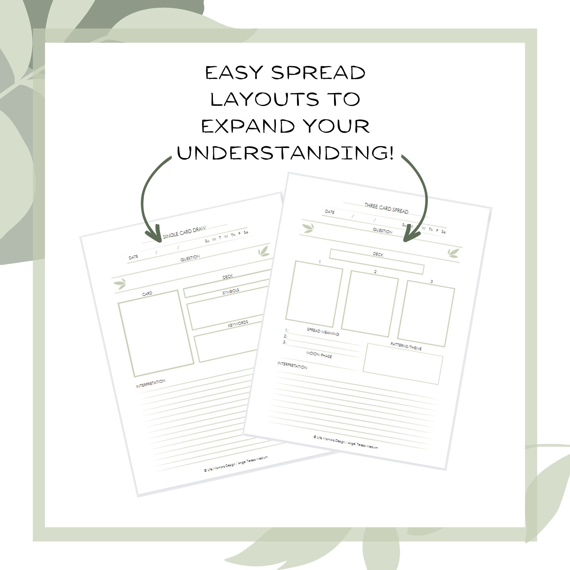 Printable Tarot Journal Digital Tarot Notebook 8.5" X 11" A4 Witchy ...