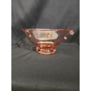 Imperial Glass Pink Depression Glass Double Scroll Console Bowl Vintage 20s