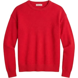 Talbots Red Textured Pointelle Knit Crewneck Sweater Womens Large Vintage 90s