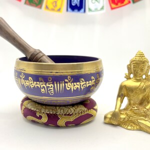 3.5 inches Diameter Mantra painted  singing bowl -Tibetan singing bowl-Singing bowl for Healing chakra, meditation and mindfulness