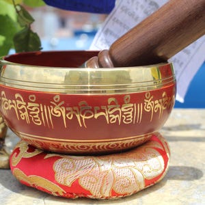 4 inches Diameter Mantra painted  singing bowl -Tibetan singing bowl-Singing bowl for Healing chakra, meditation and mindfulness