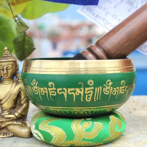 4 inches Diameter Mantra painted  singing bowl -Tibetan singing bowl-Singing bowl for Healing chakra, meditation and mindfulness