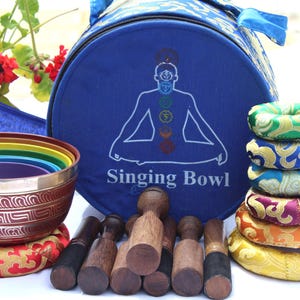 7 Chakra healing singing bowl set-set of 7 Color singing bowl -Chakra Healing singing bowl set from Nepal-Best for Healing ,balancing chakra