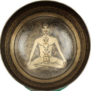 12 inches Diameter Yogi Singing Bowl Mantra Carved Sound Healing Tibetan Bowl - Tibetan singing bowls - Chakra Healing Bowls