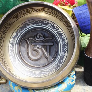 6 inches OM embossed Hand made  singing bowl - Blessed Tibetan singing bowl- Singing bowl for Healing chakra, meditation and mindfulness