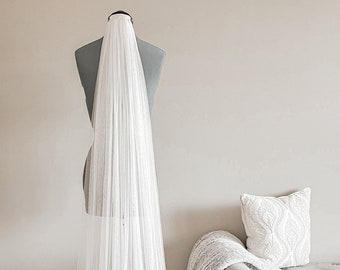 English Net Wedding Veil | Bridal Veils | Elegant Veils | Wedding Veil | Silk White color or Deep Ivory| Miah Bridal Veil | Noel Bridal Veil