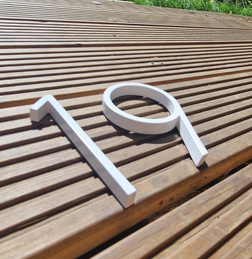 White Modern House Numbers Address Numbers House Signs Floating Door