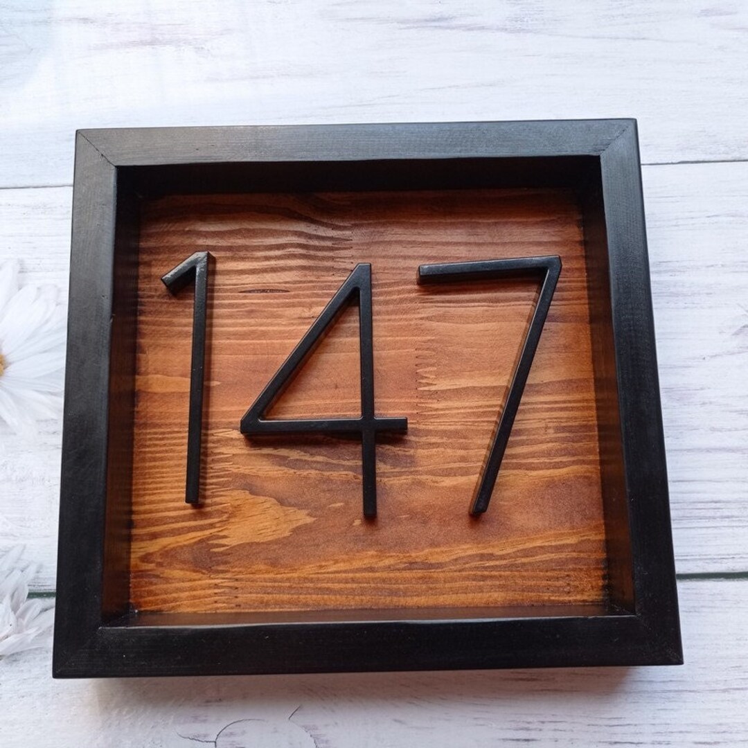 Address/number Decoration Handcrafted Address Plaque Black Numbers Floating Numbers - Etsy