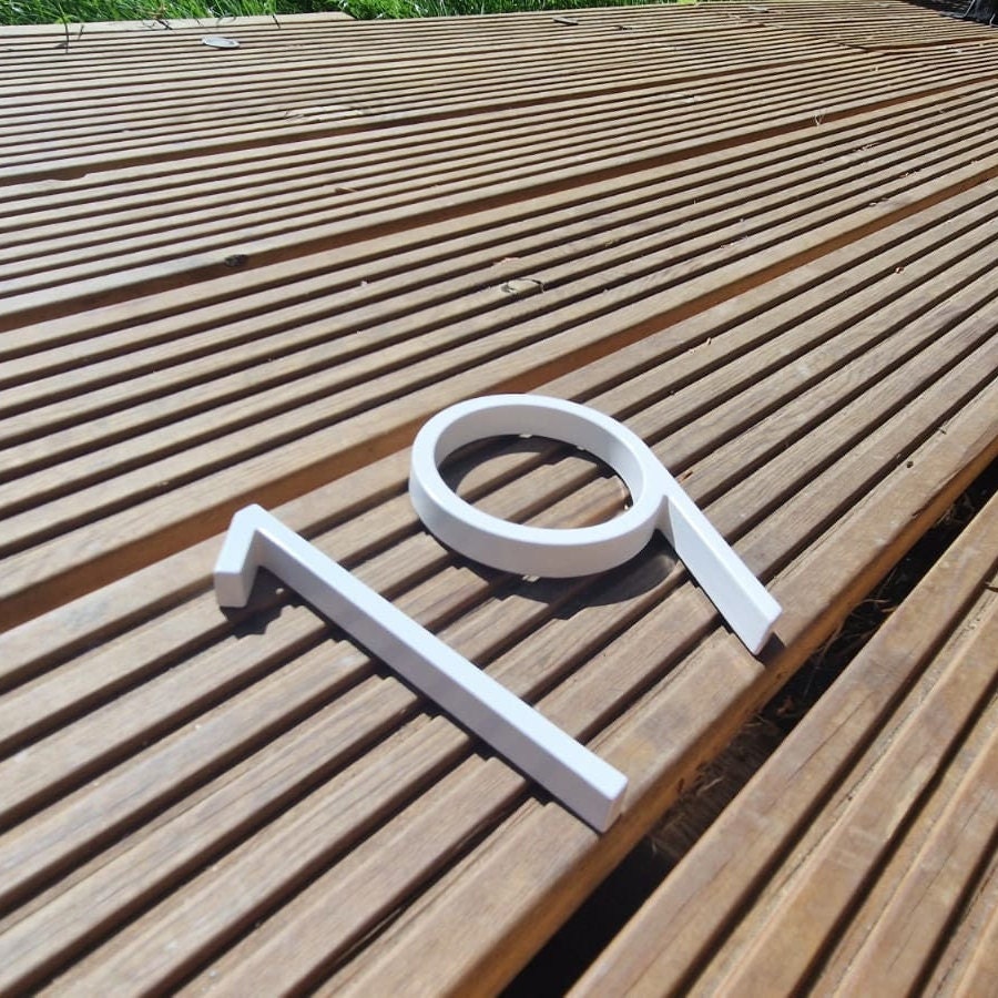 White Modern House Numbers Address Numbers House Signs Floating Door