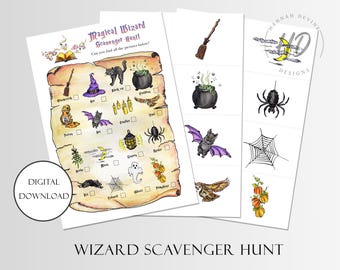 Wizard Scavenger Hunt: Printable Witch & Wizard Kids Game (Digital Download)