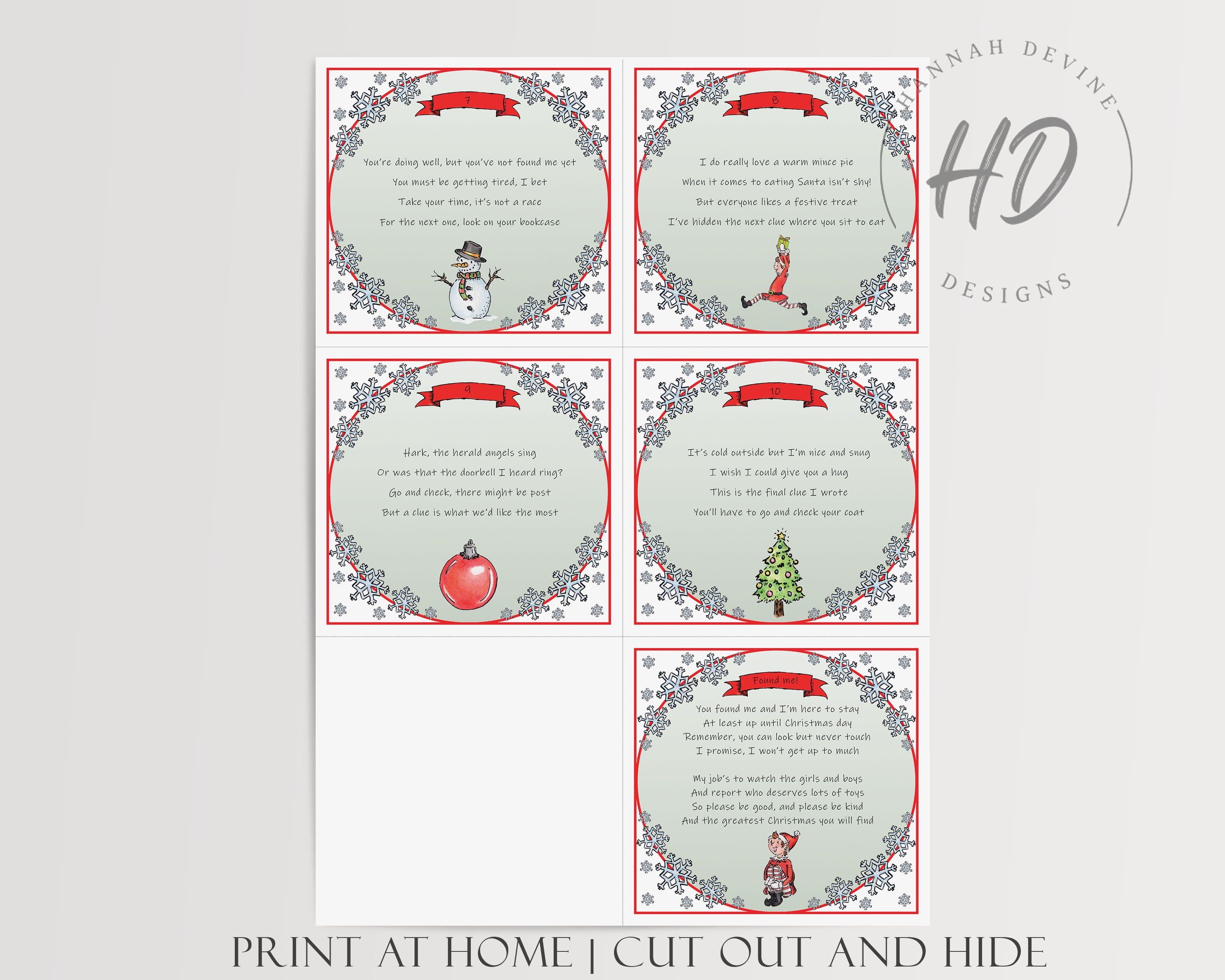 Printable Christmas Elf Activity Pack for Kids Treasure Hunt, Scavenger ...