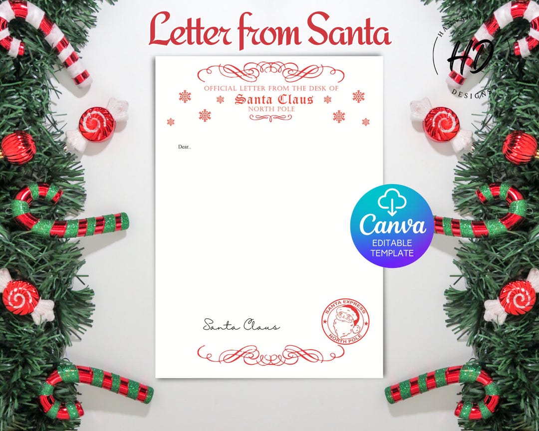 Editable Santa Letter Template: Personalised Christmas Magic (canva ...