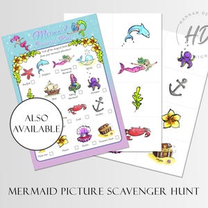 Mermaid Scavenger Hunt Clue Cards: Printable Kids' Learning Activity ...