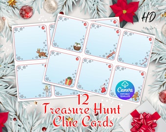 Custom Christmas Clue Cards: Printable Holiday Activity (Digital Download)