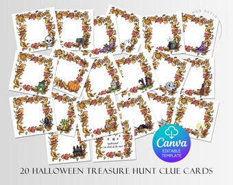 Editable Halloween Treasure Hunt Clues: DIY Scavenger Hunt (Digital Download)