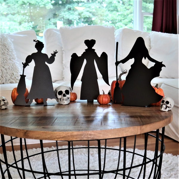 Hocus Pocus Halloween Decorations, Hocus Pocus Halloween Décor, Sanderson Sisters, Tabletop Figures, Winnifred, Mary, Sarah, Shadow Figures